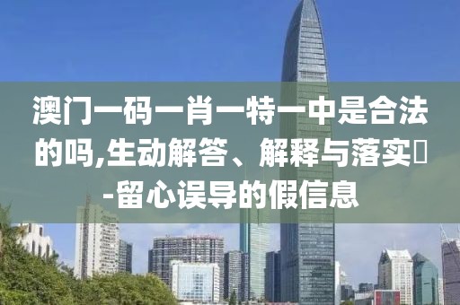 澳门一码一肖一特一中是合法的吗,生动解答、解释与落实​-留心误导的假信息
